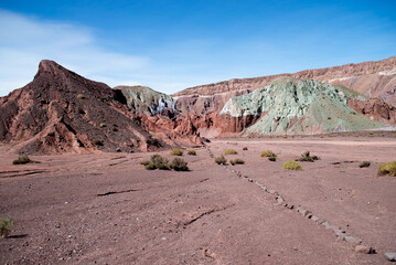 stone trail in valle arcoiris, antofagasta, atacama, chile