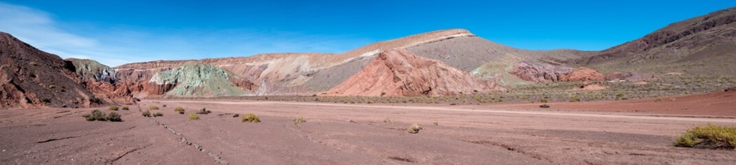 panoramic view of valle de arcoiris, antofagasta, atacama, chile