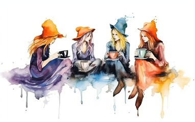 witches in watercolor