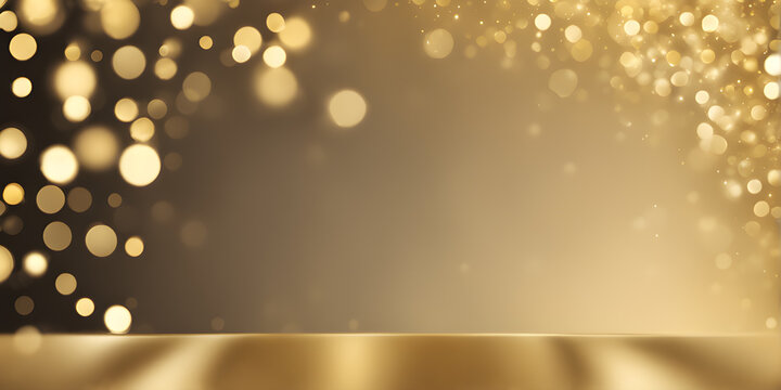 Gold stage special event and bokeh background empty space for product