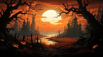 halloween night scene