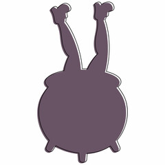 Cauldron with feet halloween decoration holiday elements.
