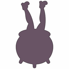 Cauldron with feet halloween decoration holiday elements.
