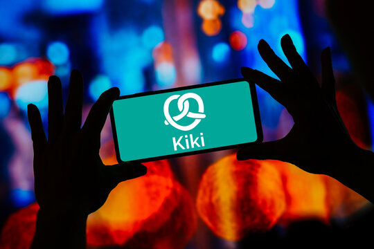 August 29, 2023, Brazil. In this photo illustration, the KiKi logo seen displayed on a smartphone.