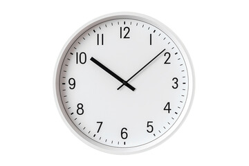 White Wall Clock Isolated on Transparent Background - Generative AI