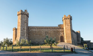 Panorama of the Rocca di Montalcino in Tuscany, Italy. - 640784590