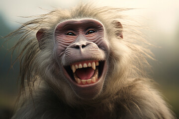 Close-up photo of baboon in nature