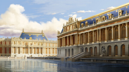 Fototapeta na wymiar The Palace exudes an awe-inspiring and mesmerizing beauty.
