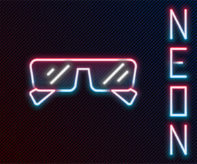 Glowing neon line Glasses icon isolated on black background. Eyeglass frame symbol. Colorful outline concept. Vector