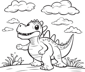 Coloring book with dinosaurs