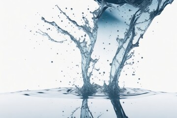 Fresh water splash isolated on white background. ai generative