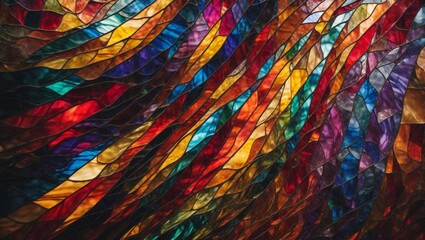 Abstract stained glass background , the colored elements arranged in rainbow spectrum - obrazy, fototapety, plakaty