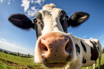 Close up view of a cow