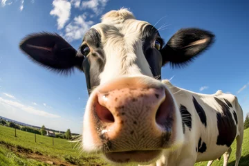 Foto op Plexiglas Close up view of a cow © eyetronic