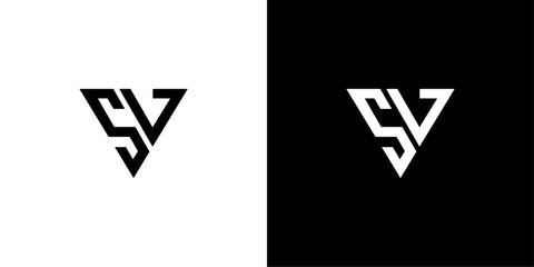 SV sv letter design logo logotype icon concept