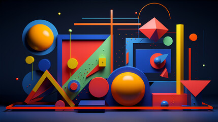 Striking 3D geometric patterns in vibrant neon hues—a perfect fit for attention-grabbing ads.
