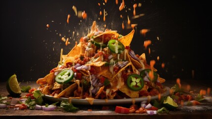 Exploding Mexican Nachos - stock concepts