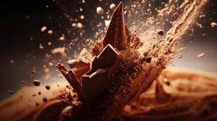 Exploding Cocoa in macro shot - stock concepts