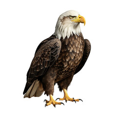 Fototapeta premium Bald Eagle 3d render character, Hyper Realistic isolated on transparent background.
