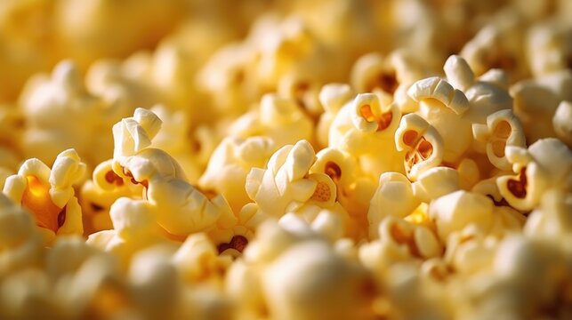 Ecploding popcorn in detailed macro shot - stock concepts