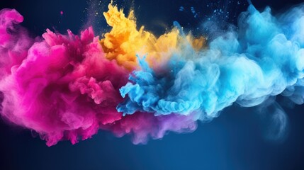 Fototapeta na wymiar isolated colorful powder explosion against white - stock concepts