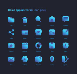 basic universal icon set of ui and web app