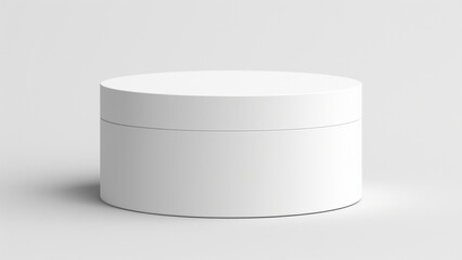 White round closed box 3d mockup on the white background.