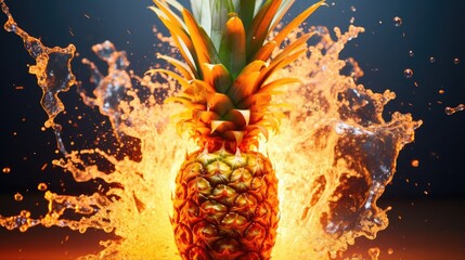 Exploding Pineapple in macro shot - stock concepts