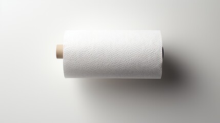 Obraz premium An image of a sheet of toilet paper hanging neatly against a white background.
