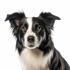 Cute Border Collie dog on white background