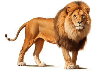 Lion King Full Body Isolated on Transparent Background - Generative AI