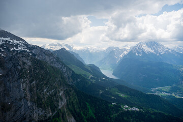 Panoramic view from Kehlsteinhaus, also known as Eagle's Nest. Bavaria, Germany.