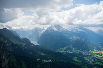 Panoramic view from Kehlsteinhaus, also known as Eagle's Nest. Bavaria, Germany.