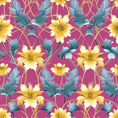 Obraz premium Seamless Pattern With Floral Motifs able
