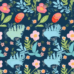 Seamless Pattern With Floral Motifs able