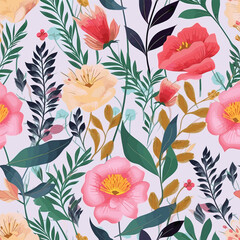 Seamless Pattern With Floral Motifs able