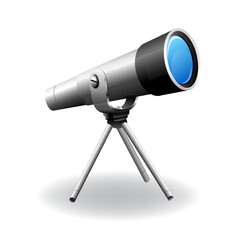 telescope on a white background