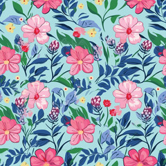 Seamless Pattern With Floral Motifs able