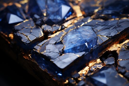 lapis lazuli gemstones glittering after polishing