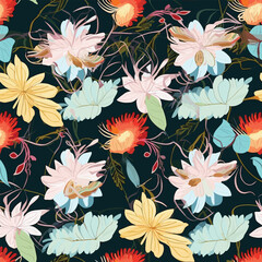 Seamless Pattern With Floral Motifs able