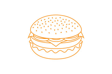 Beef burger vector, illustration on white background