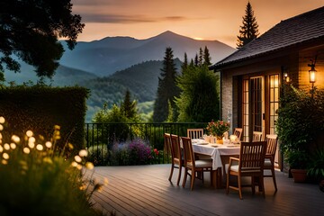 Obraz premium dinning table in the morning