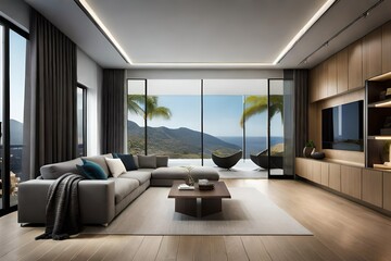 Fototapeta premium modern living room with furniture