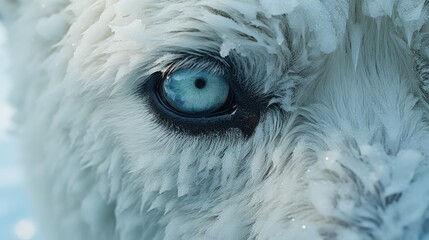 Extreme Close Up of Majestic Polar Bear Eyes Looking At Camera: Ursus maritimus in the Arctic Wild.