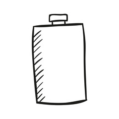Metal hip flask. Hand drawn vector illustration