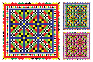 Pakistan Traditional Carpet cloth vector, with shapes playing