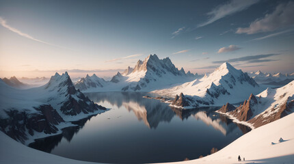 Fototapeta na wymiar Frozen Mountains 4K