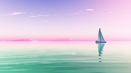  a sailboat floating in the ocean on a sunny day.  generative ai