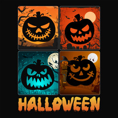 Halloween pumpkin t shirt, Horror spooky vector illustration