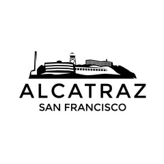 alcatraz prison simple vector logo